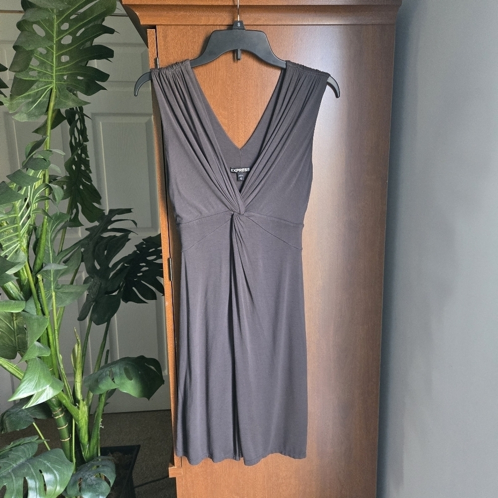 Express Elegant Gray Sleeveless Dress